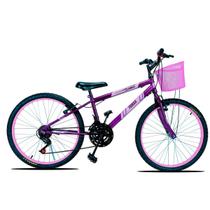 Bicicleta Aro 24 C/cestinha Forss Anny 18 Marchas Rosa