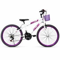 Bicicleta Aro 24 C/cestinha Forss Anny 18 Marchas Violeta Bicicleta Aro 24 C/cestinha Forss Anny 18 Marchas Violeta