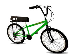 Bicicleta aro 24 com banco de mobilete 6 marchas tipo bmx vd