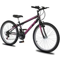 Bicicleta Aro 24 Dropp Sport Infantil Adulto18 Vel Marchas Freio V-brake - Preto e Rosa Bicicleta Aro 24 Dropp Sport Infantil Adulto18 Vel Marchas Freio V-brake - Preto e Rosa