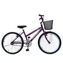 Bicicleta Aro 24 Femenina/Menina Juvenil Cestinha Freios V Brake Rodas Alumínio Aero - Life Pedal