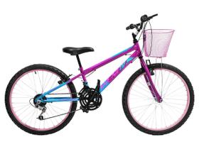 Bicicleta Aro 24 Feminina Infantil Wendy 18V Com Cestinha