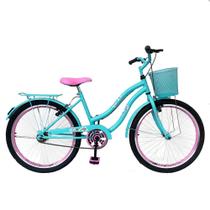 Bicicleta Aro 24 Feminina Jady Cecy Menina Com Cestinha Freio V Brake Rodas Alumínio Aero Resistente