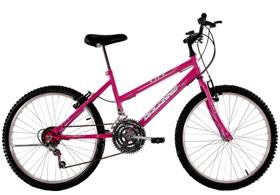 Bicicleta Aro 24 Feminina Life 18 Marchas Rosa Pink