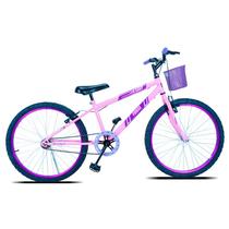 Bicicleta Aro 24 Forss Anny C/ Cesta S/ Marcha - Rosa