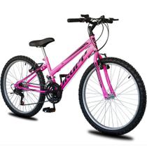 Bicicleta Aro 24 Infantil Feminina 18 Vel Marchas Dropp Sport Freio V-brake - Rosa+preto - único Bicicleta Aro 24 Infantil Feminina 18 Vel Marchas Dropp Sport Freio V-brake - Rosa+preto - único