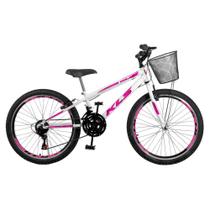 Bicicleta Aro 24 Kls Sport Gold Freio V-Brake Mtb 21 Marchas Feminina