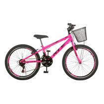 Bicicleta Aro 24 Kls Sport Gold Freio V-Brake Mtb 21 Marchas Feminina