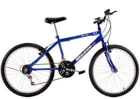 Bicicleta Aro 24 Masculina Menino 18 Marchas Azul
