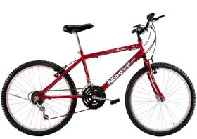 Bicicleta Aro 24 Masculina Menino 18 Marchas Vermelha