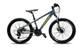 Bicicleta Aro 24 Oggi Hacker 21v - Cinza/Amarelo/Preto Bicicleta Aro 24 Oggi Hacker 21v - Cinza/Amarelo/Preto