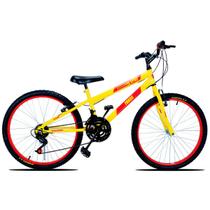 Bicicleta Aro 24 Urbana Forss Spike 18 Marchas Amarelo