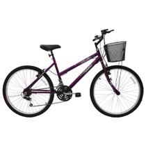 Bicicleta Aro 26 21 Marchas Feminino com Cesta Bella Cairu