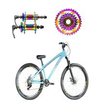 Bicicleta aro 26 Absolute Brutus 3 Azul 1x7v Cubo e Roda Livre Camaleão