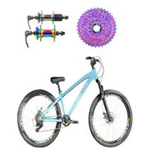 Bicicleta aro 26 Absolute Brutus 3 Azul 1x8v Cassete e Cubo Cassete Camaleão