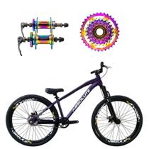 Bicicleta aro 26 Absolute Brutus 3 Roxo 1x7v Cubo e Roda Livre Camaleão