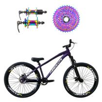 Bicicleta aro 26 Absolute Brutus 3 Roxo 1x8v Cassete e Cubo Cassete Camaleão