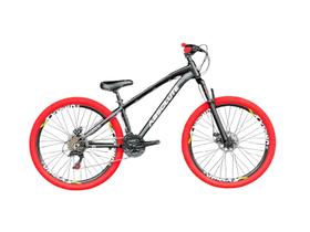 Bicicleta Aro 26 Absolute Brutus Pro 3 Preto Cambios Shimano Pneu Vermelho