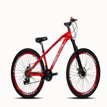 Bicicleta Aro 26 Absolute Brutus Vermelho Câmbios Shimano 21V c/Aros Vermelhos