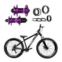 Bicicleta aro 26 Absolute Nero 5 Preto Single Freio Hidráulico Cubo Barulhento Roxo