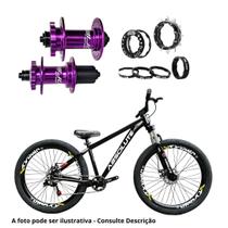 Bicicleta aro 26 Absolute Nero 5 Preto Single Freio Hidráulico Cubo Barulhento Roxo