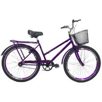 Bicicleta Aro 26 Aero Passeio Cesta Modelo Poti Violeta