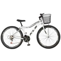 Bicicleta Aro 26 Alumínio Kls Sport Gold Freio V-Brake Mtb 21 Marchas Feminina