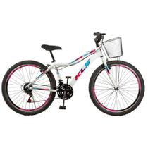 Bicicleta Aro 26 Alumínio Kls Sport Gold Freio V-Brake Mtb 21 Marchas Feminina