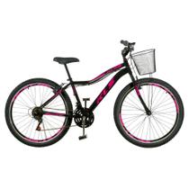 Bicicleta Aro 26 Alumínio Kls Sport Gold Freio V-Brake Mtb 21 Marchas Feminina