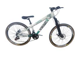 Bicicleta Aro 26 Aluminio Vikingx 21v Freeride Tuff 25 Mtb Freios a Disco Suspensão Dianteira