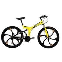 Bicicleta Aro 26 Amarela Freio Disco Bike Dobrável EasyFold 21 Marchas Roda Magnésio WCT Fitness Bicicleta Aro 26 Amarela Freio Disco Bike Dobrável EasyFold 21 Marchas Roda Magnésio WCT Fitness