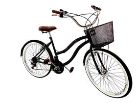 Bicicleta Aro 26 Beach Retrô 18 Marchas Preto Bicicleta Aro 26 Beach Retrô 18 Marchas Preto