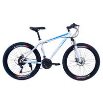 Bicicleta Aro 26 Bike 21v Freio A Disco Aço Carbono Summit Branco Azul Wct Fitness Bicicleta Aro 26 Bike 21v Freio A Disco Aço Carbono Summit Branco Azul Wct Fitness