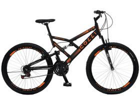 Bicicleta Aro 26 Colli GPS Freio V-Brake - de Aço Carbono 21 Marchas Suspensão Dupla