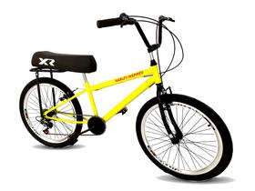 Bicicleta aro 26 com banco de mobilete 6 marchas tipo bmx am