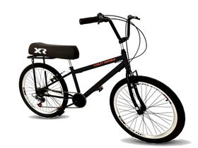 Bicicleta aro 26 com banco de mobilete 6 marchas tipo bmx pt