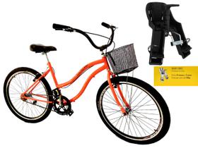 Bicicleta aro 26 com cadeirinha frontal cesta s/marcha slmão