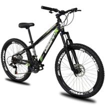 Bicicleta Aro 26 Dropp Freeride Alumínio 21 Marchas Freios A Disco - Preto e Verde