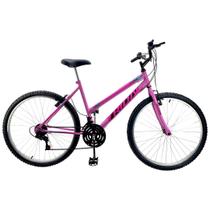 Bicicleta Aro 26 Feminina 18 Marchas Tridal Rosa - Tridal Bike
