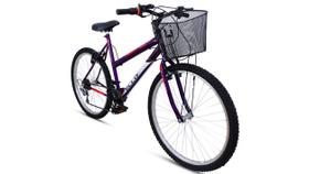 Bicicleta Aro 26 Feminina 21 Marchas Velox Violeta - Ello Bike