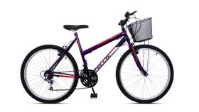 Bicicleta Aro 26 Feminina 21 Marchas Velox Violeta - Ello Bike