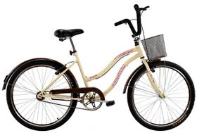 Bicicleta Aro 26 Feminina Beach Retrô Vintage Bege - Dal'annio Bike