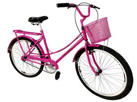 Bicicleta aro 26 feminina tipo ceci tropical retrô mary pink - Maria Clara Bikes