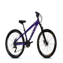 Bicicleta Aro 26 Freeride Gta Rebel Roxa Câmbios shimano 21 Velocidades Aro Vmaxx