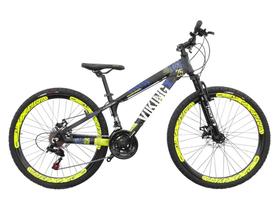 Bicicleta aro 26 Freeride Viking Tuff 25X quadro 13,5 Freio a disco 21 Velocidades