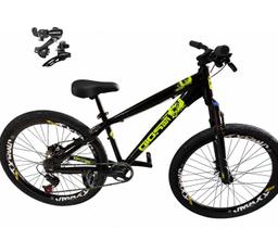 Bicicleta Aro 26 GIOS 4Trix Câmbios Shimano 21v Freio a Disco Freeride Downhill Aro Vmaxx DH Pneu Flame