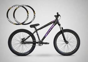 Bicicleta Aro 26 GIOS 4Trix Freeride Downhill 21v Aro Vmaxx DH Freio a Disco Garfo Suspensão Pneu Flame