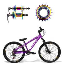 Bicicleta aro 26 Gta Rebel Roxo Single Cubo e Catraca de Rosca Camaleão