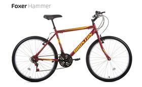 Bicicleta Aro 26 Houston Foxer Hammer Freio V-Brake com 21 Marchas- Vermelha