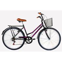 Bicicleta Aro 26 Kls Retro Sport Freio V-Brake 6 Marchas